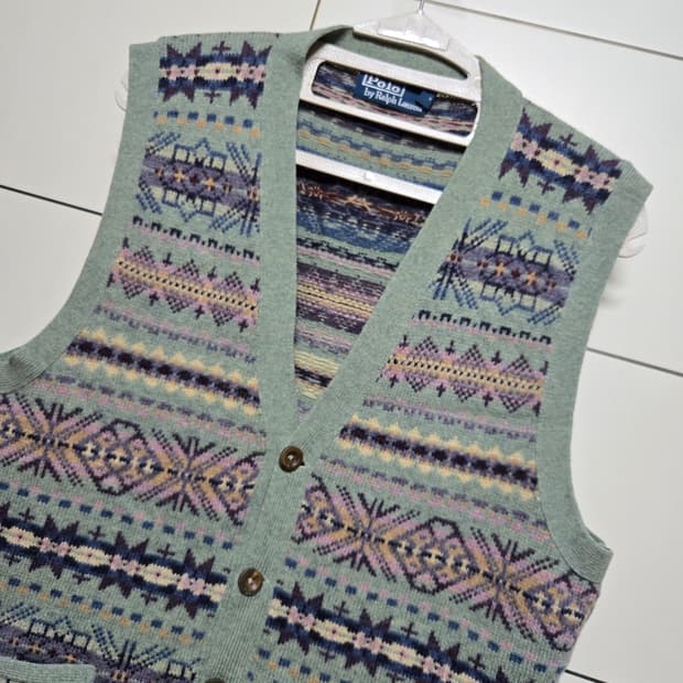 폴로 랄프로렌 페어아일 니트 베스트 가디건