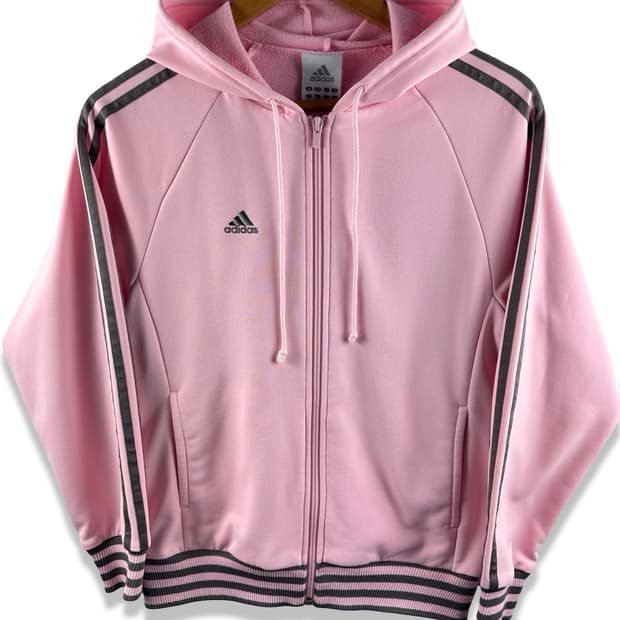 아디다스 핑크 그레이 딸기우유 후드플락3100