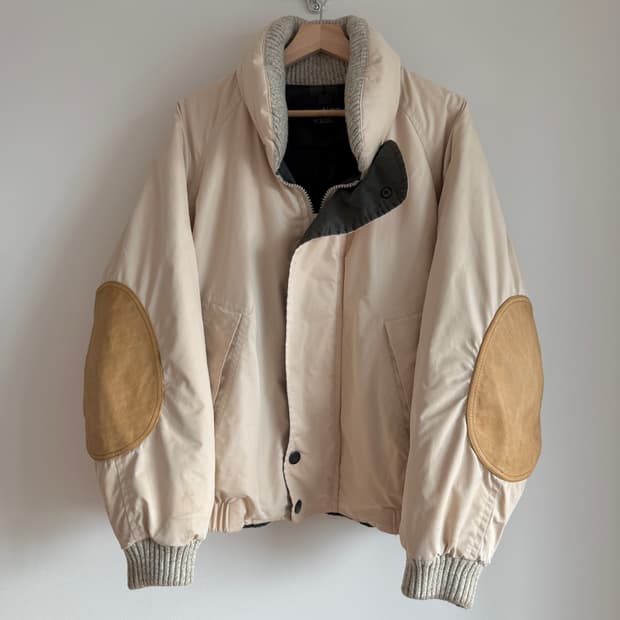 90's 노티카(nautica) 레더 엘보우 봄버 자켓