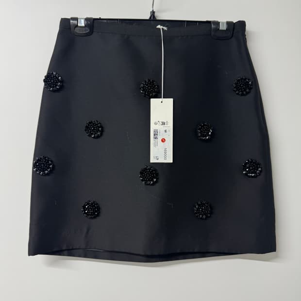 ARKET 아르켓 블랙 플라워 미니 스커트(새상품)