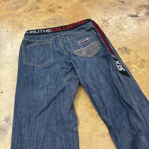 [정품] 후부 데님 팬츠 Y2K 스타일