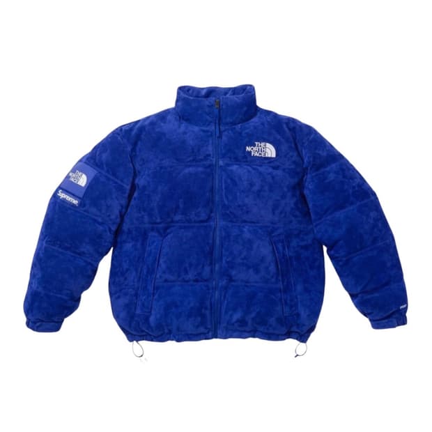 [XL to L] 슈프림 노스페이스 스웨이드 눕시 자켓 블루