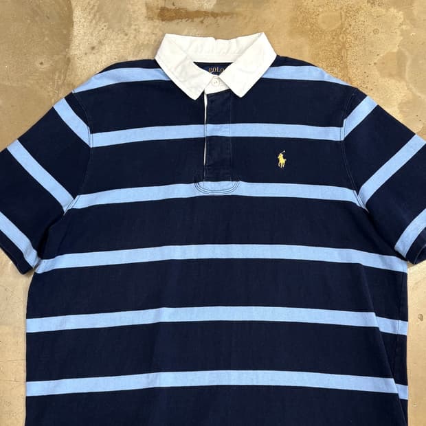 XL 폴로랄프로렌 스트라이프 반팔 럭비티