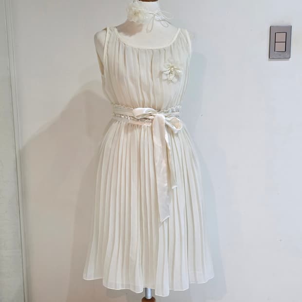 빈티지 히메갸루st 모리걸 플리츠 샤 민소매 원피스