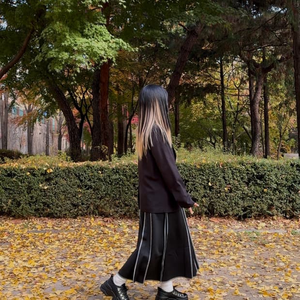 스티치 밴딩 스커트