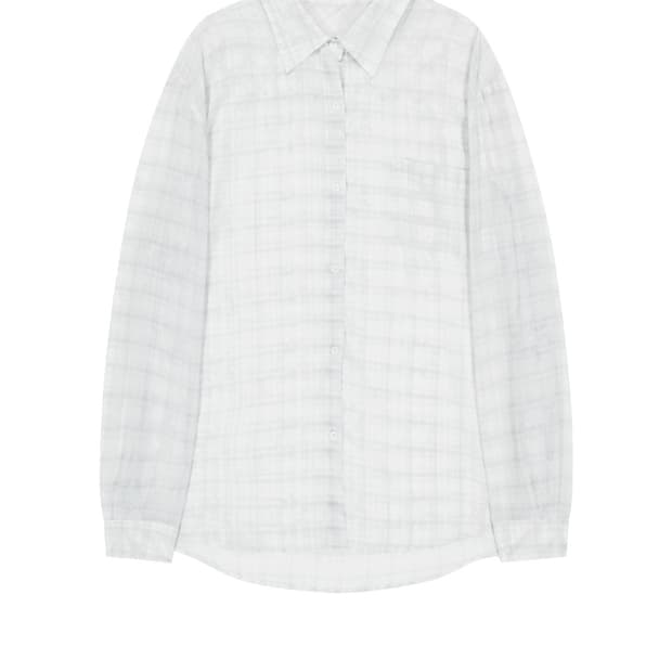 (구해요) OJOS Over Check Shirts / Pure Whit