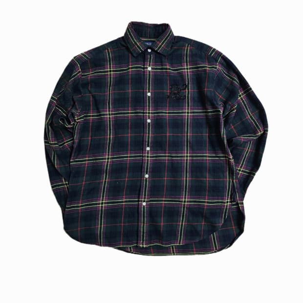 ​[4] 폴로 랄프로렌 그린 깅엄 체크 여성 셔츠