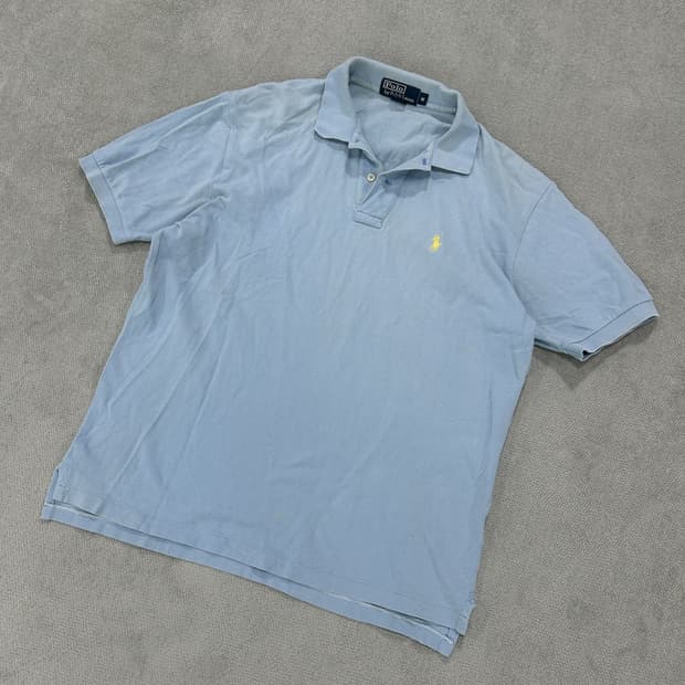 폴로 랄프로렌 반팔 카라티 하늘색 95-100