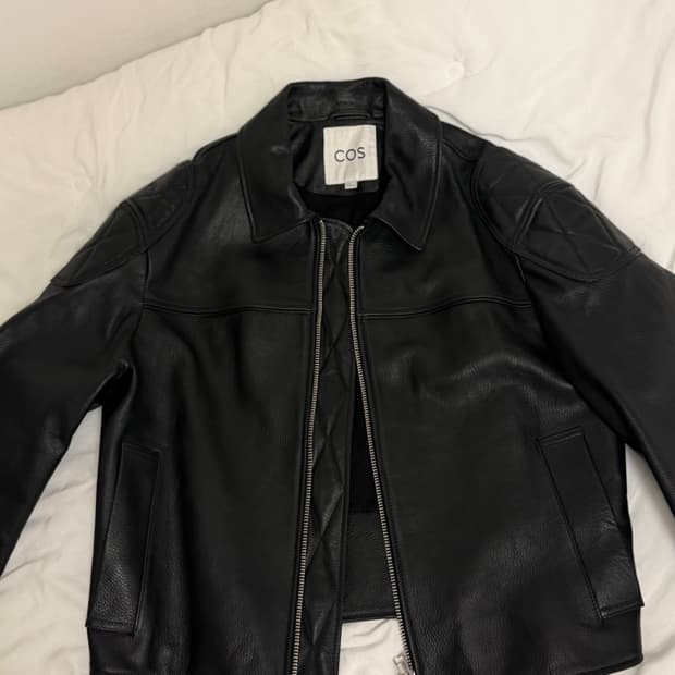 COS 코스 레더 가죽 바이커 자켓