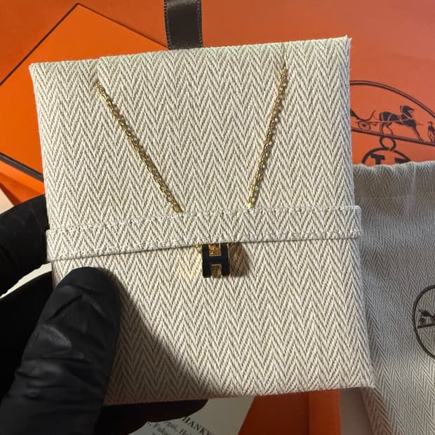 에르메스 팝아슈미니 블랙/골드 목걸이