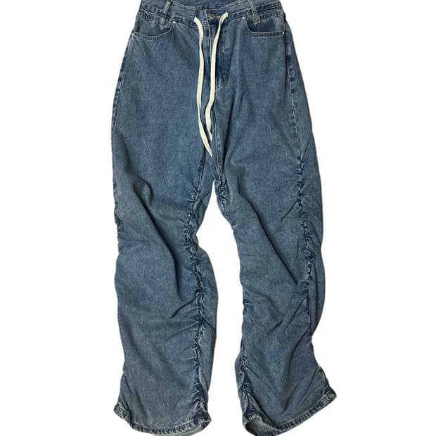 우영미 셔링 데님팬츠