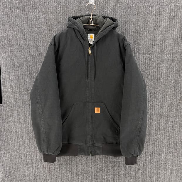 칼하트 J130 스톤워싱 레더패치 워크자켓