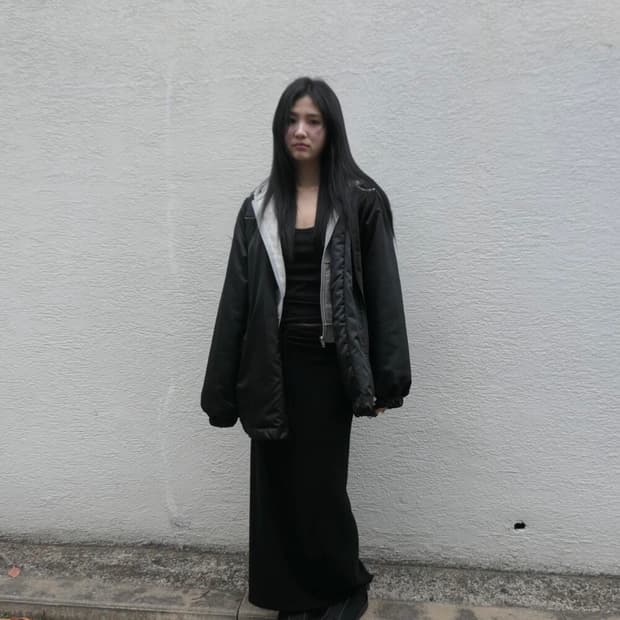 디에이디 새틴 블루종 블랙