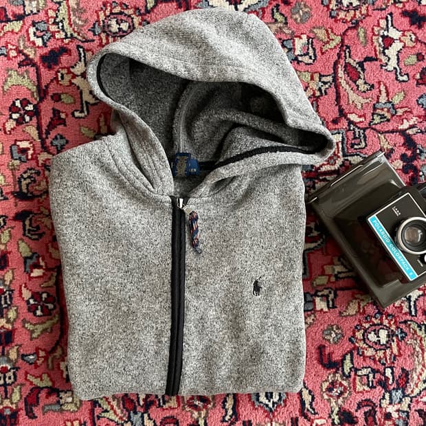 폴로 랄프로렌 그레이 니트 집업 후디