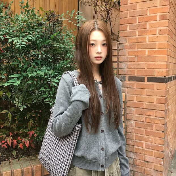 코이세이오 신상 플라워패턴 가디건 그레이 