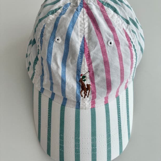 F) 신형 폴로 랄프로렌 옥스포드 스트라이프 볼캡