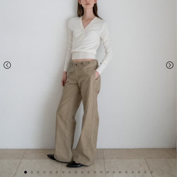 whoisshe BUTTON LOW JEANS (BEIGE) size2
