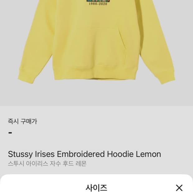 스투시 아이리스 후드티 S