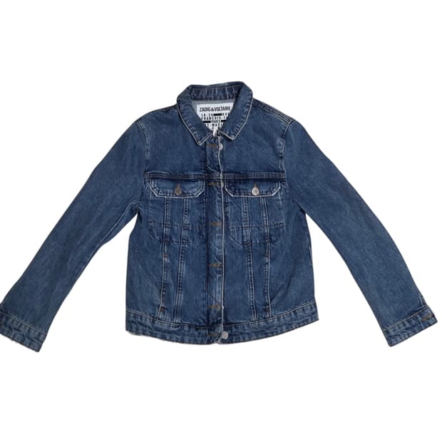 쟈딕앤볼테르 엔젤 윙 스켈레톤 자수 데님 자켓