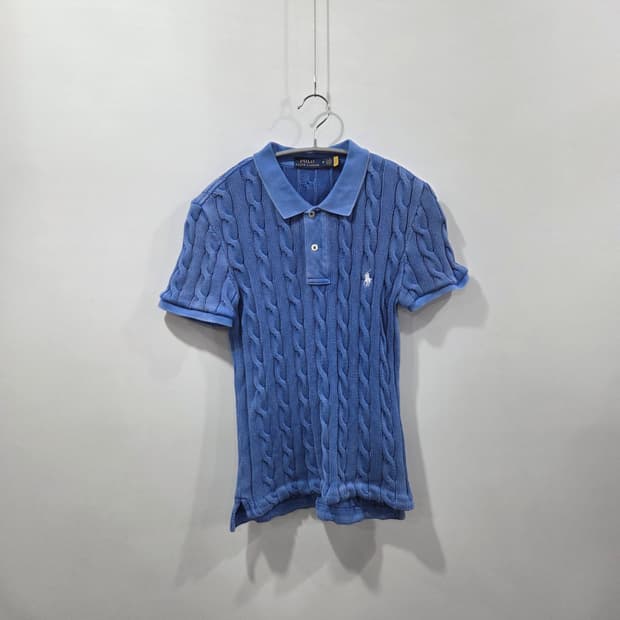 폴로랄프로렌 우먼 케이블 카라 반팔니트 M