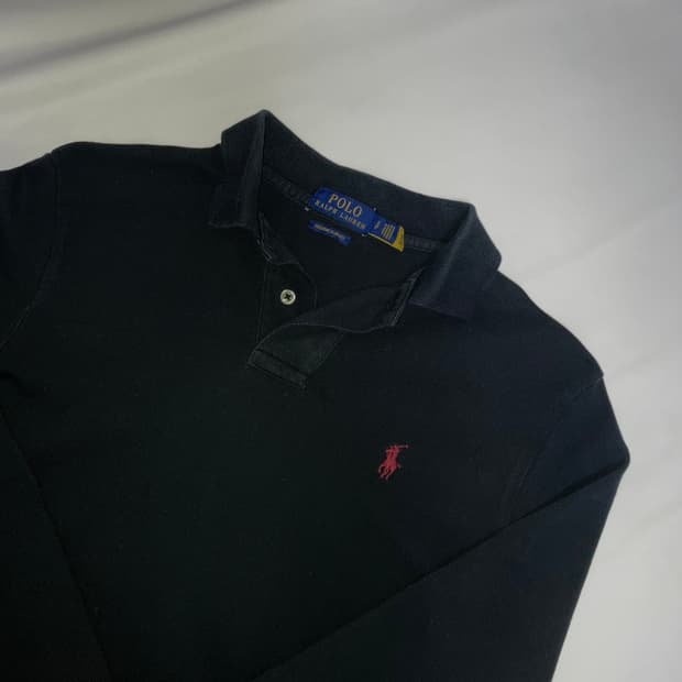 폴로 카라 롱슬리브 블랙 버건디