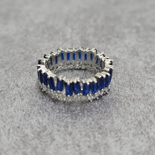 blue cubic ring