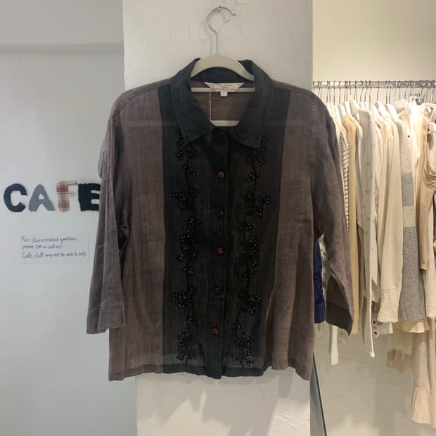 3/4 sleeve Brown Beads shirts