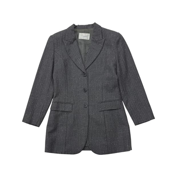 Peaked lapel wool jacket