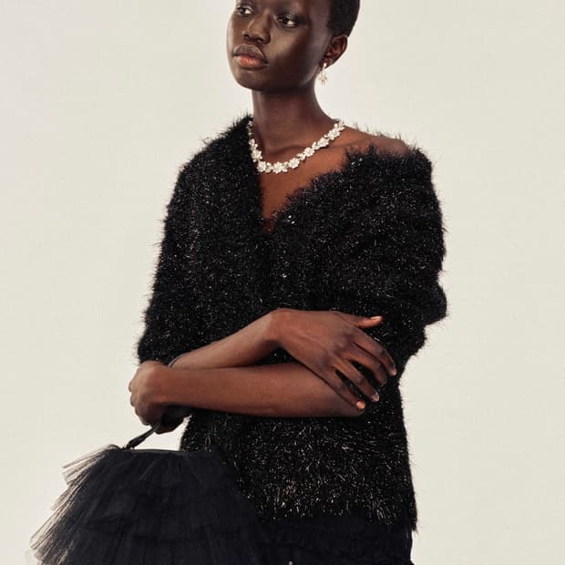 [M]시몬로샤 25ss 틴셀 스웨터 자켓/블랙