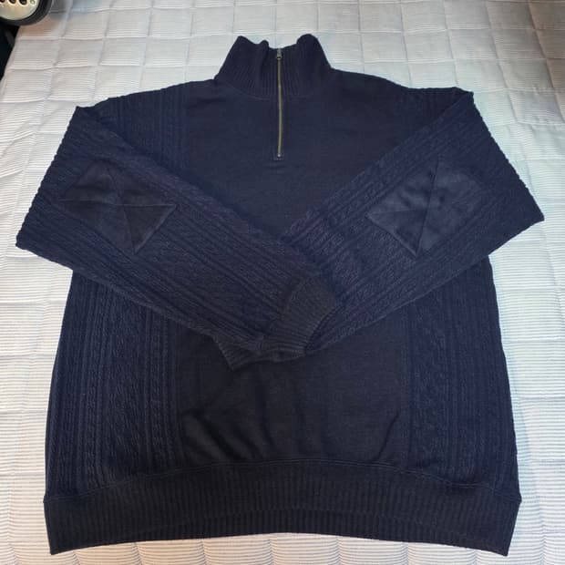 아워셀브스 파인 울 집업 니트 다크 네이비 2