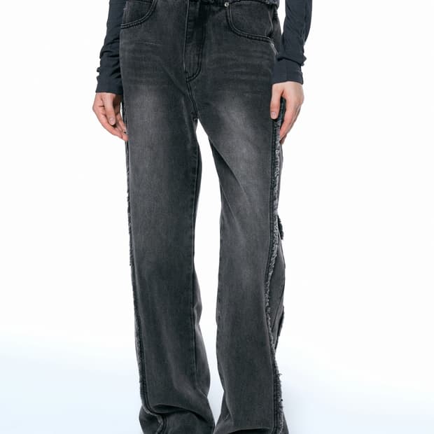 인사일런스 우먼 테슬 와이드 데님