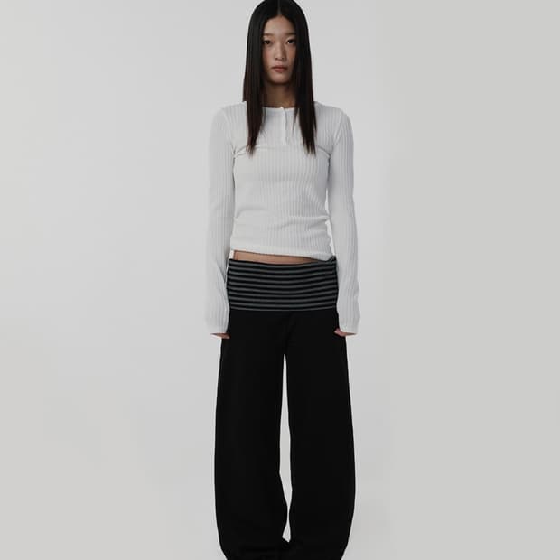 스웨이드 layered long pants 레이어드 롱 팬츠