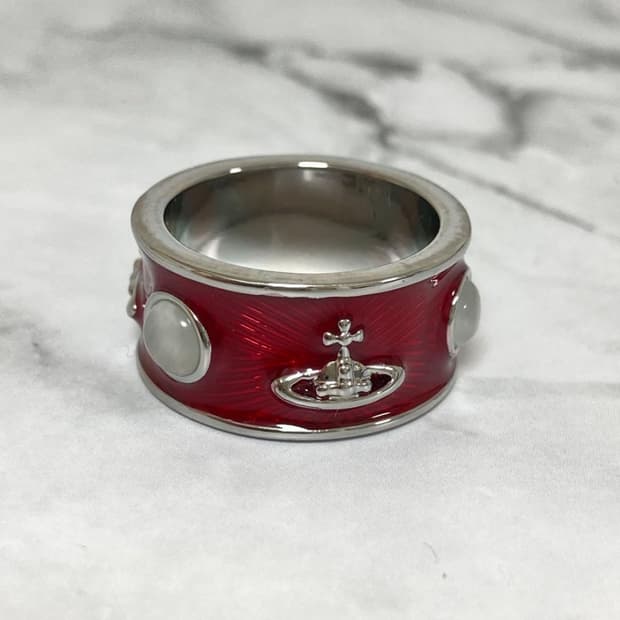 비비안웨스트우드 아카이브 레드 원석 orb링 반지