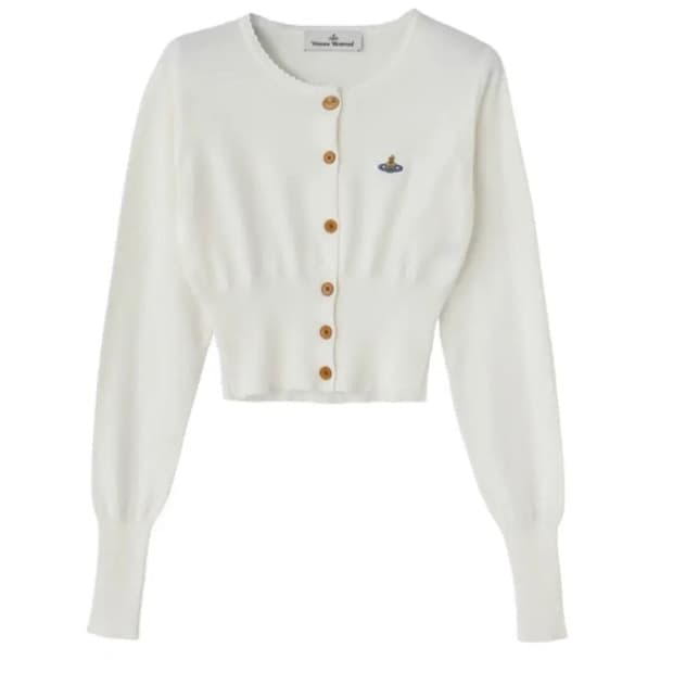 비비안웨스트우드 베아 크롭 가디건 화이트 M