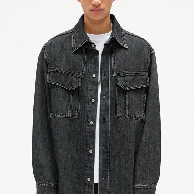 엘무드 블랙 데님 셔츠(48)