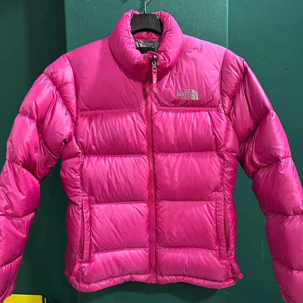 노스페이스700 핑크 눕시패딩 M