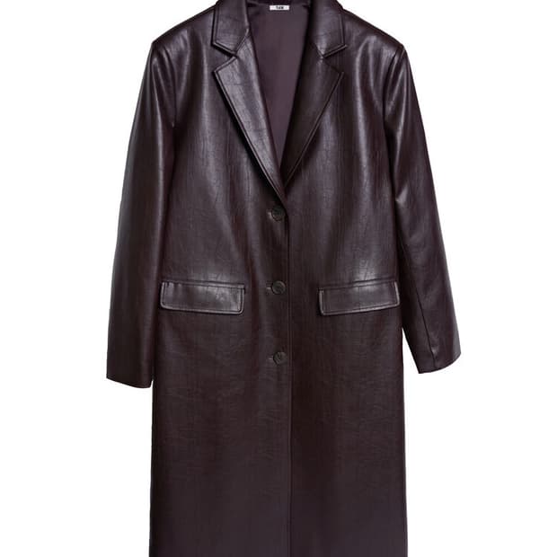 TUDE VEGAN LEATHER LONG COAT