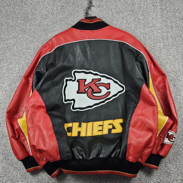 NFL 캔자스시티 치프스 가죽 봄버 자켓 ( L ) / 10191