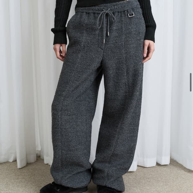 레이브 플리스 드로우스트링 조거팬츠