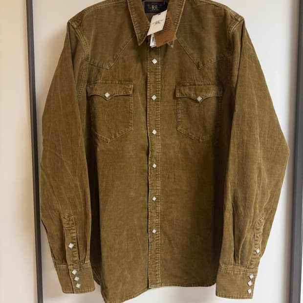 (새상품) RRL 코듀로이 웨스턴 셔츠, XL