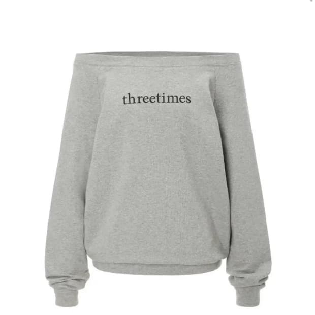 쓰리타임즈 베이직 로고 오프탑 그레이