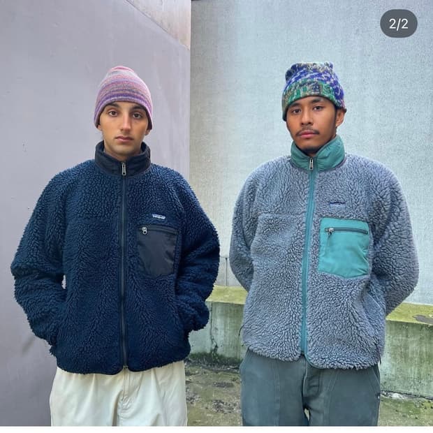 2002 파타고니아 레트로 딥파일 가디건 네이비