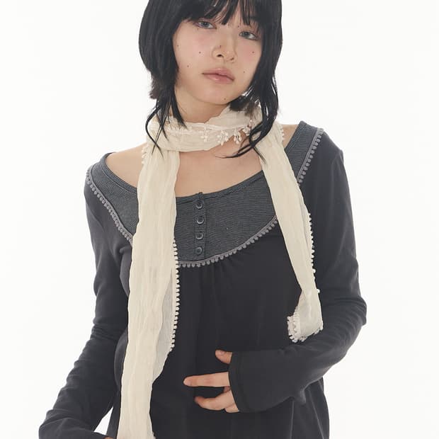 ExpiredGirl 스카프 LILY SCARF CREAM