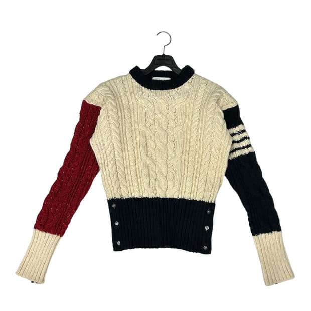 톰브라운 아이보리 니트