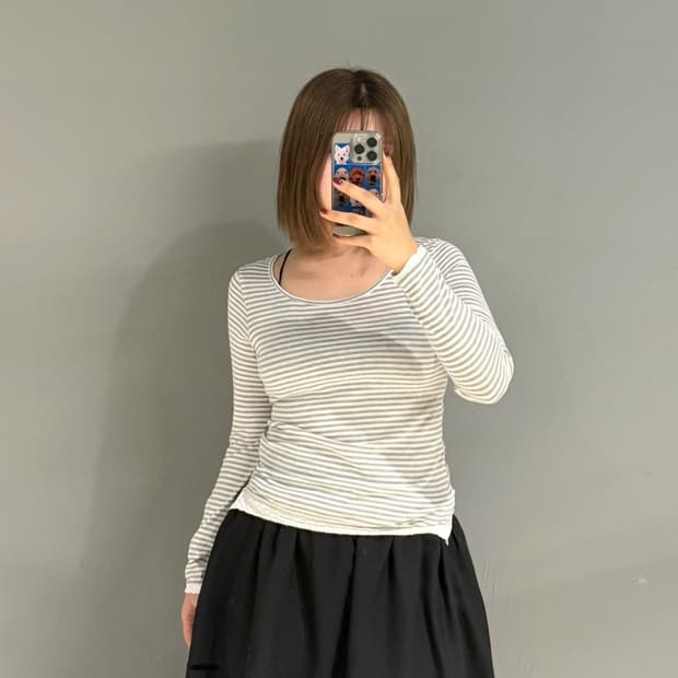 stripe crochet detail long sleeve