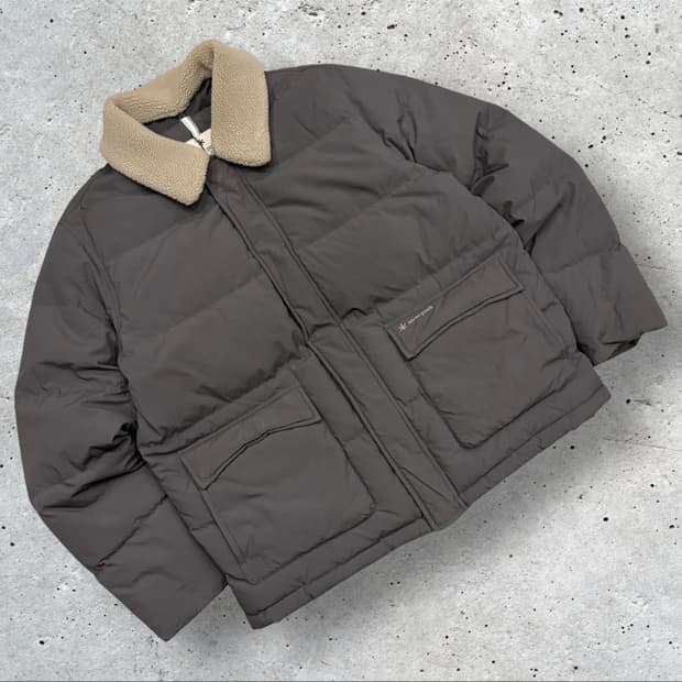 [110] 스노우피크 부클넥 브라운 챠콜 숏 패딩 점퍼 C790
