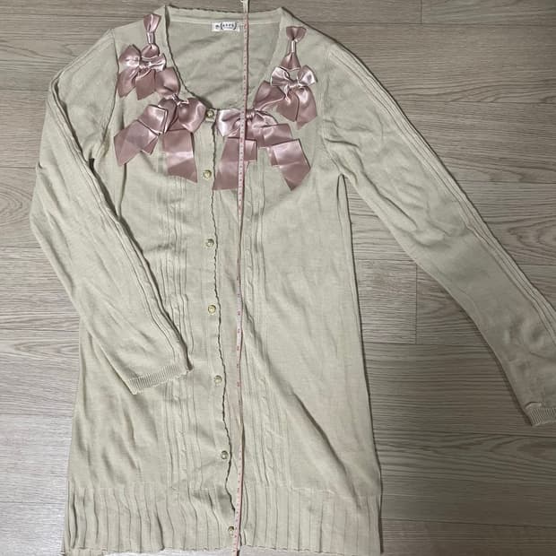 엑시즈팜 일본 모리 가디건 리본 