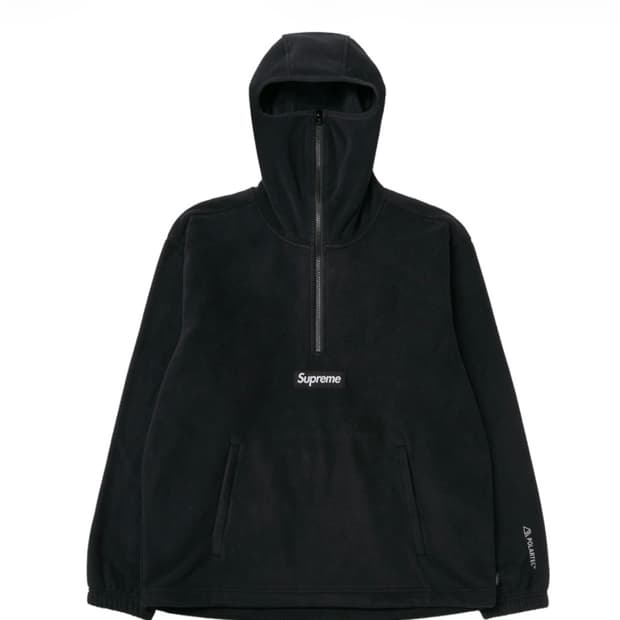 슈프림 폴라텍 페이스마스크 하프 집 후드 스웨트셔츠 블랙 - 24FW