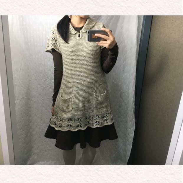 베이지 보카시 니트 원피스