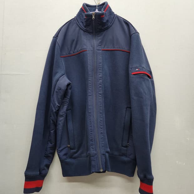 타미힐피거 올드스쿨 와펜/목 로고 헤비코튼 집업 S(M)남여공용